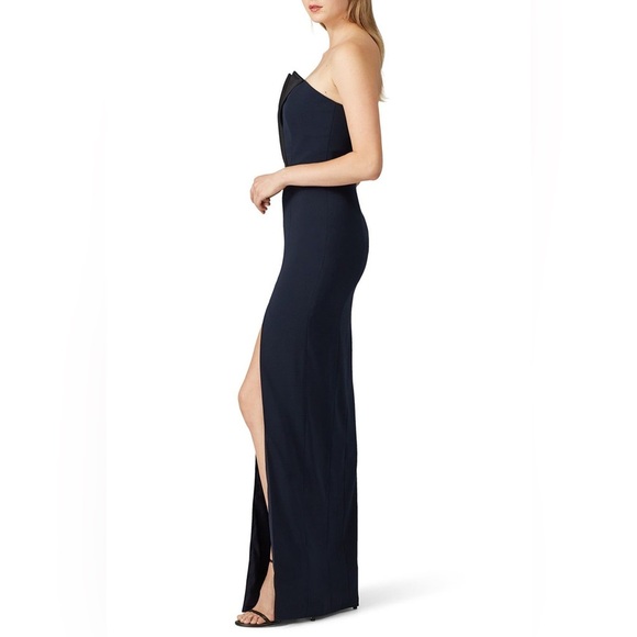 Jay Godfrey Strapless Sylvia Gown Navy Strapless Tuxedo 0 - Picture 2 of 12